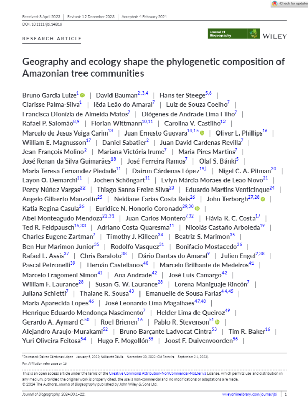 Geography and ecology shape the phylogenetic composition of Amazonian tree communities