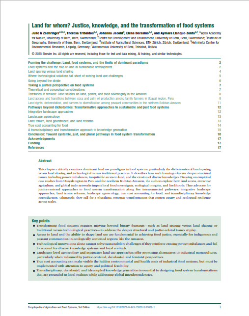 Land for whom? Justice, knowledge, and the transformation of food systems